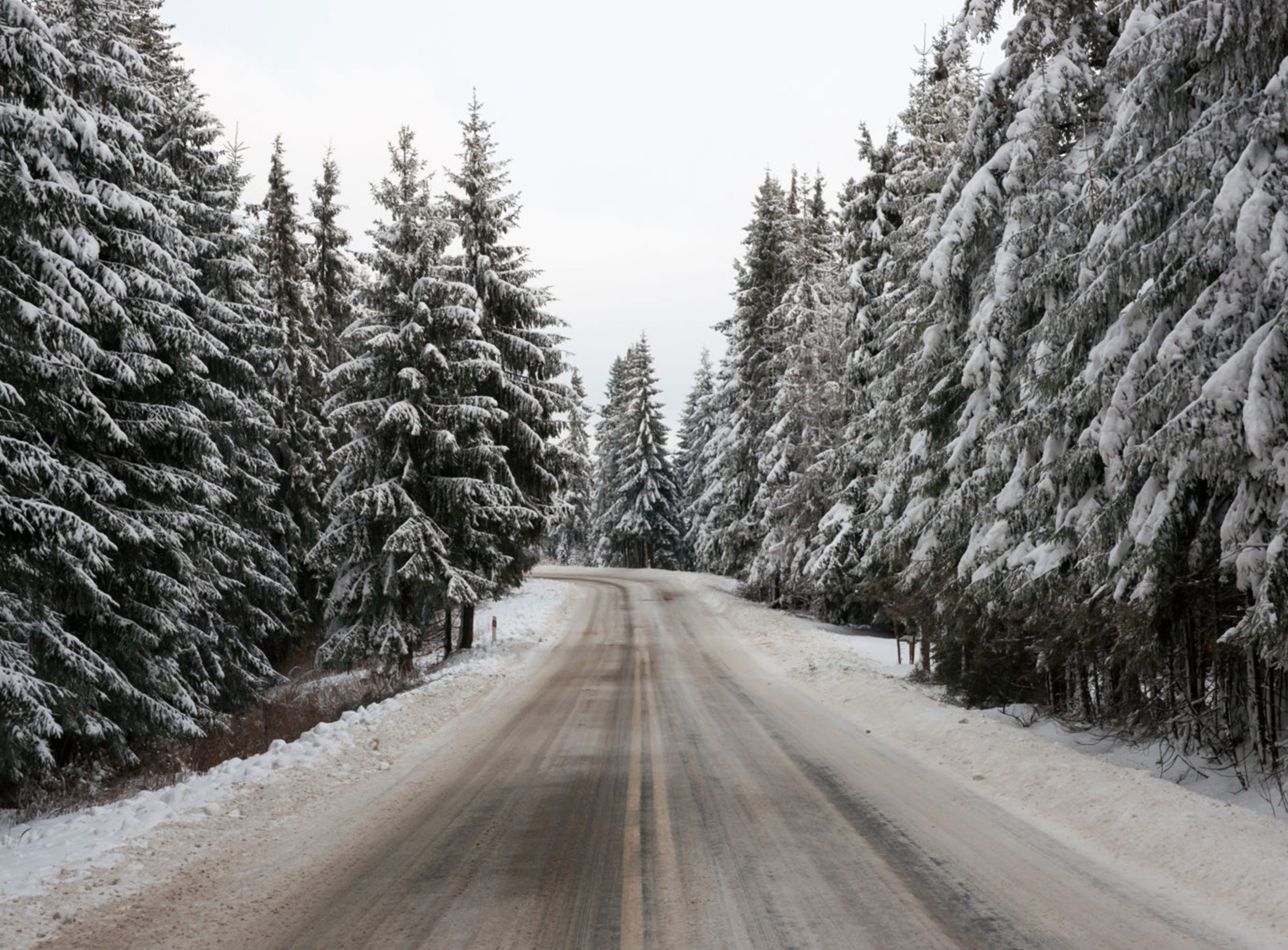 image of snowy desolate road