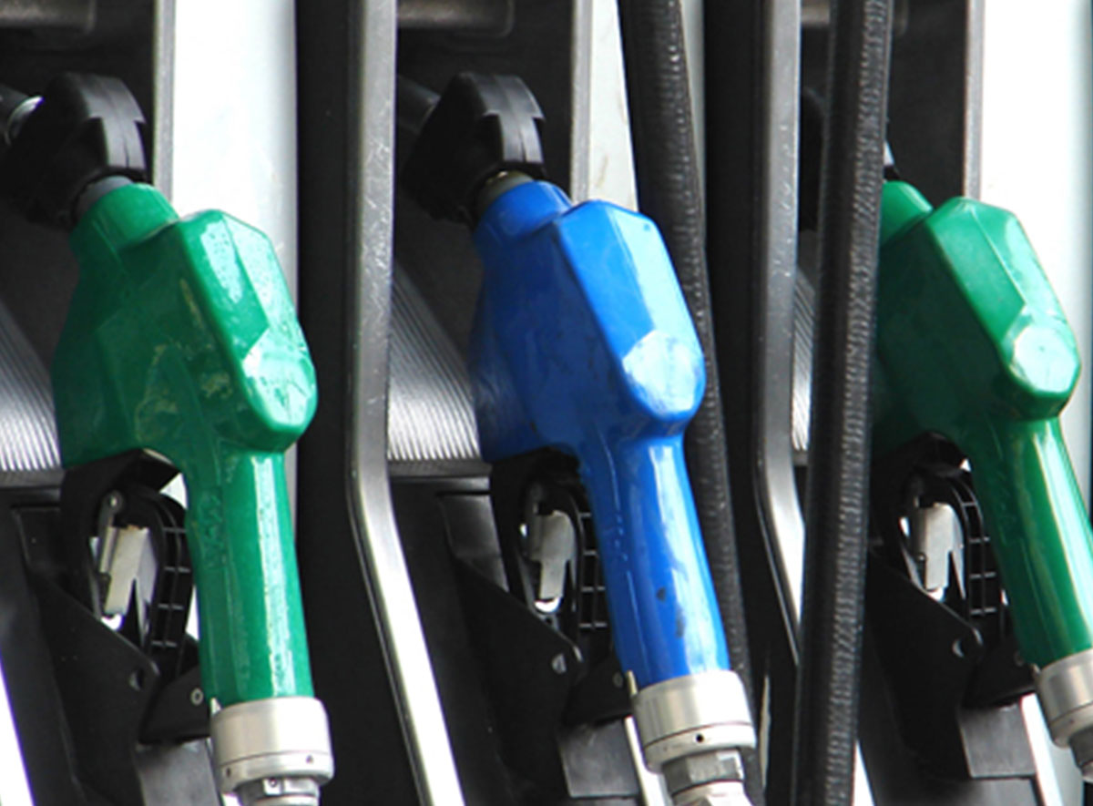 image of green and blue gas pumps