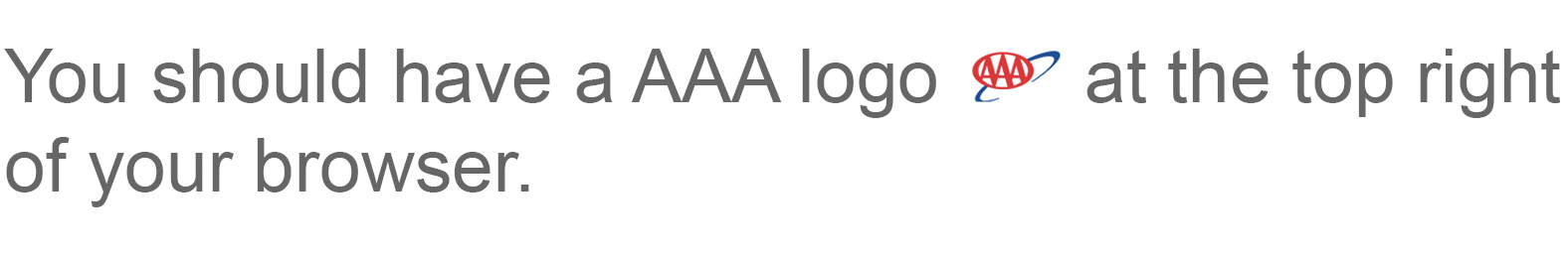 AAA logo top right of browser