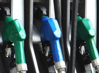 image of blue green gas pumps