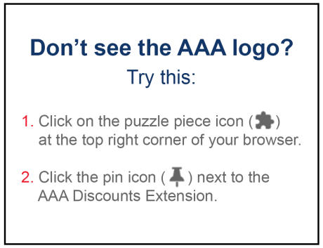 instructional image of how to download AAA discounts extension